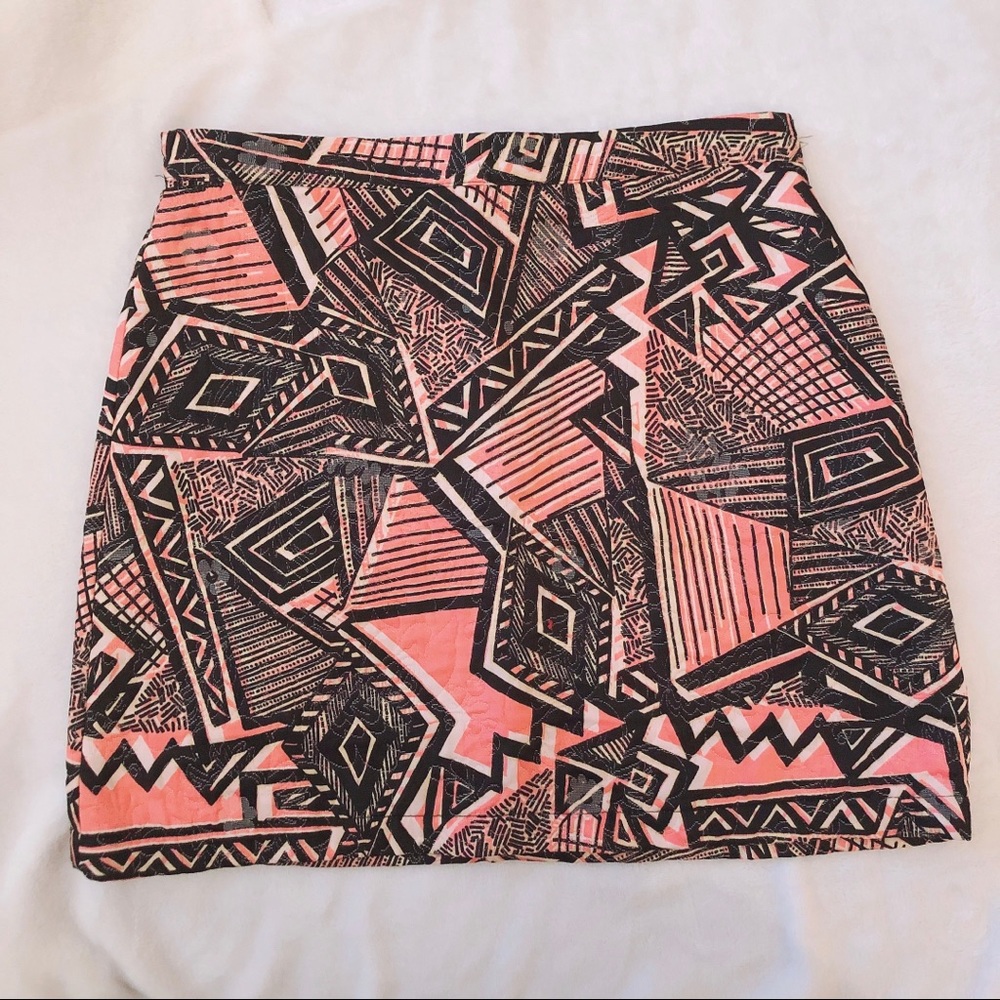 Topshop Geometric Pattern Mini Skirt